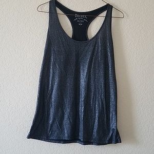 Racerback Black metallic tank top